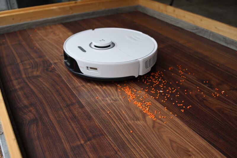 Vacuuming lentils on hard floor